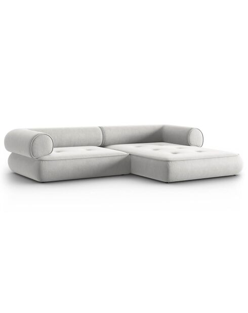 Canapé d'angle Droit Modulaire Lily 4 Places gris clair - 261x188x74 cm