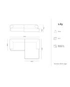 Canapé d'angle Droit Modulaire Lily 4 Places gris clair - 261x188x74 cm