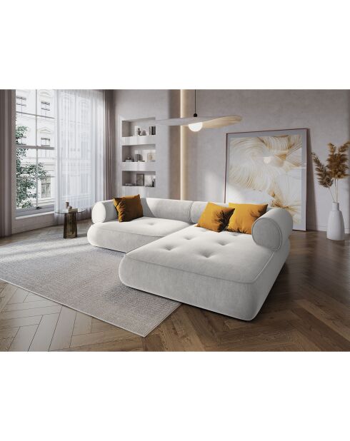 Canapé d'angle Droit Modulaire Lily 4 Places gris clair - 261x188x74 cm