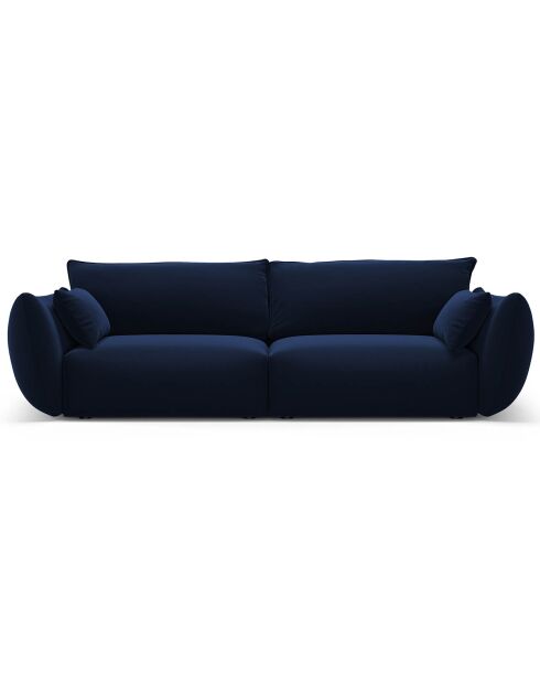 Canapé Velours Clau 3 Places bleu roi - 208x100x85 cm