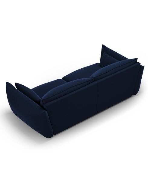 Canapé Velours Clau 3 Places bleu roi - 208x100x85 cm