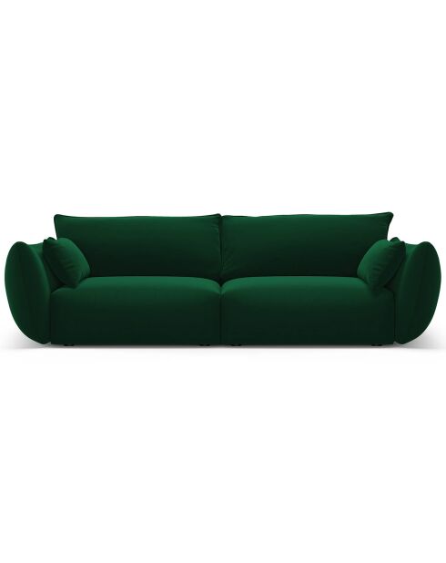 Canapé Velours Clau 3 Places vert bouteille - 208x100x85 cm
