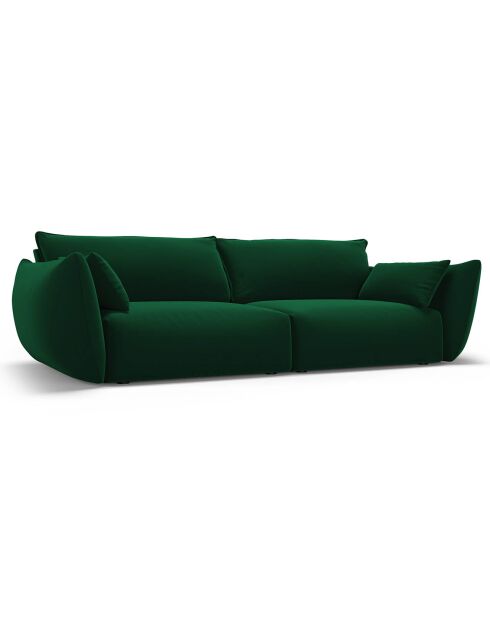 Canapé Velours Clau 3 Places vert bouteille - 208x100x85 cm