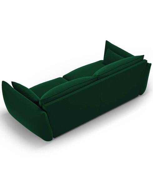 Canapé Velours Clau 3 Places vert bouteille - 208x100x85 cm