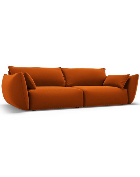 Canapé Velours Clau 3 Places terracotta - 208x100x85 cm