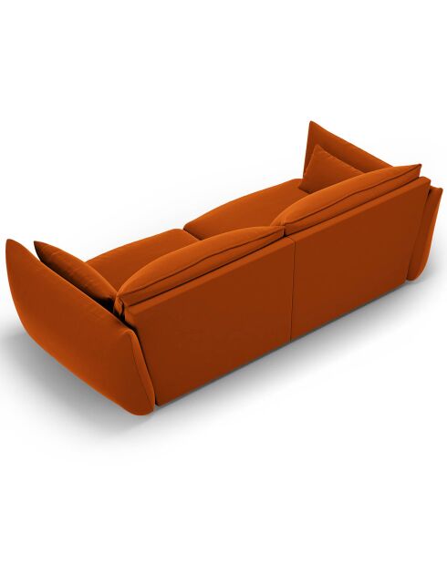 Canapé Velours Clau 3 Places terracotta - 208x100x85 cm