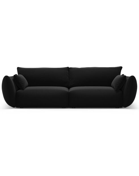 Canapé Velours Clau 3 Places noir - 208x100x85 cm