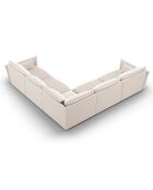 Canapé d'angle Symétrique en Velours Clau 7 Places beige - 286x286x85 cm