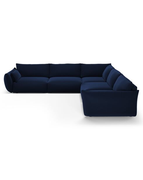 Canapé d'angle Symétrique en Velours Clau 7 Places bleu roi - 286x286x85 cm