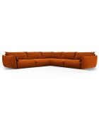 Canapé d'angle Symétrique en Velours Clau 7 Places terracotta - 286x286x85 cm