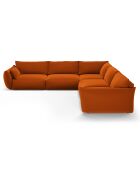 Canapé d'angle Symétrique en Velours Clau 7 Places terracotta - 286x286x85 cm