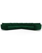 Canapé d'angle Symétrique en Velours Clau 7 Places vert bouteille - 286x286x85 cm