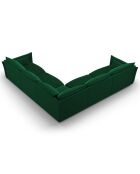 Canapé d'angle Symétrique en Velours Clau 7 Places vert bouteille - 286x286x85 cm