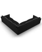 Canapé d'angle Symétrique en Velours Clau 7 Places noir - 286x286x85 cm
