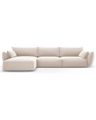 Canapé d'angle Gauche Velours Clau 4 Places beige - 300x166x85 cm