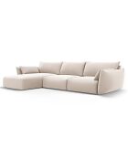 Canapé d'angle Gauche Velours Clau 4 Places beige - 300x166x85 cm