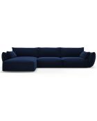 Canapé d'angle Gauche Velours Clau 4 Places bleu roi - 300x166x85 cm