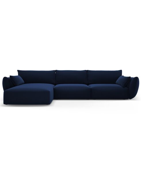 Canapé d'angle Gauche Velours Clau 4 Places bleu roi - 300x166x85 cm