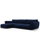 Canapé d'angle Gauche Velours Clau 4 Places bleu roi - 300x166x85 cm