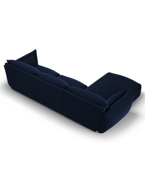 Canapé d'angle Gauche Velours Clau 4 Places bleu roi - 300x166x85 cm