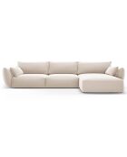 Canapé d'angle Droit Velours Clau 4 Places beige - 300x166x85 cm