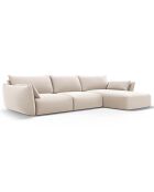 Canapé d'angle Droit Velours Clau 4 Places beige - 300x166x85 cm