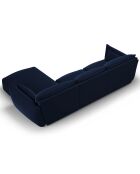 Canapé d'angle Droit Velours Clau 4 Places bleu roi - 300x166x85 cm