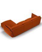 Canapé d'angle Droit Velours Clau 4 Places terracotta - 300x166x85 cm