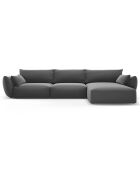 Canapé d'angle Droit Velours Clau 4 Places gris foncé - 300x166x85 cm
