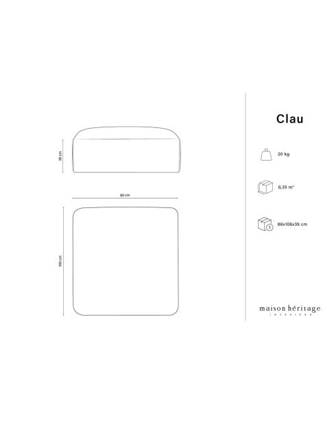 Pouf Velours Clau terracotta - 100x80x36 cm