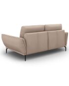 Canapé en Cuir Véritable Lea 3 Places gris clair - 188x95x87 cm