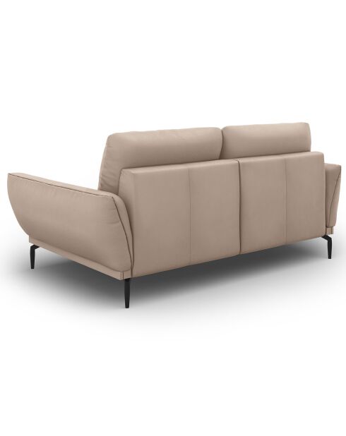 Canapé en Cuir Véritable Lea 3 Places gris clair - 188x95x87 cm