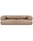 Canapé modulable en cuir véritable Lily 3 Places beige foncé - 234x105x74 cm