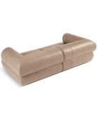 Canapé modulable en cuir véritable Lily 3 Places beige foncé - 234x105x74 cm