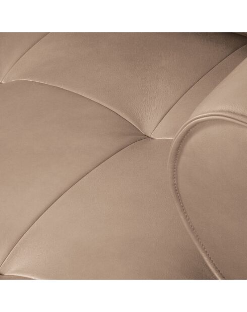 Canapé modulable en cuir véritable Lily 3 Places beige foncé - 234x105x74 cm