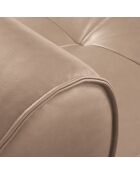 Canapé modulable en cuir véritable Lily 3 Places beige foncé - 234x105x74 cm
