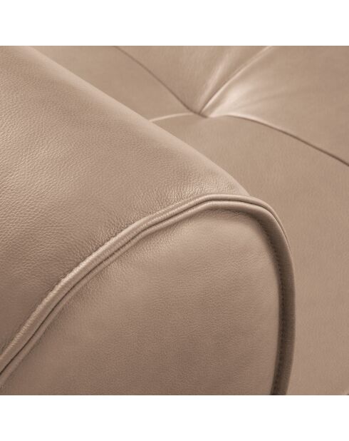 Canapé modulable en cuir véritable Lily 3 Places beige foncé - 234x105x74 cm