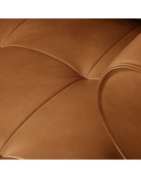 Canapé modulable en cuir véritable Lily 3 Places marron clair - 234x105x74 cm
