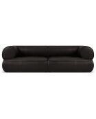 Canapé modulable en cuir véritable Lily 3 Places noir - 234x105x74 cm