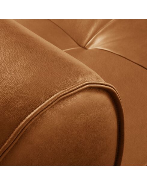 Canapé modulable en cuir véritable Lily 3 Places marron clair - 234x105x74 cm