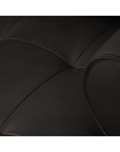 Canapé modulable en cuir véritable Lily 3 Places noir - 234x105x74 cm