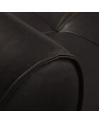 Canapé modulable en cuir véritable Lily 3 Places noir - 234x105x74 cm