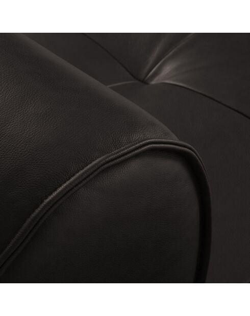 Canapé modulable en cuir véritable Lily 3 Places noir - 234x105x74 cm