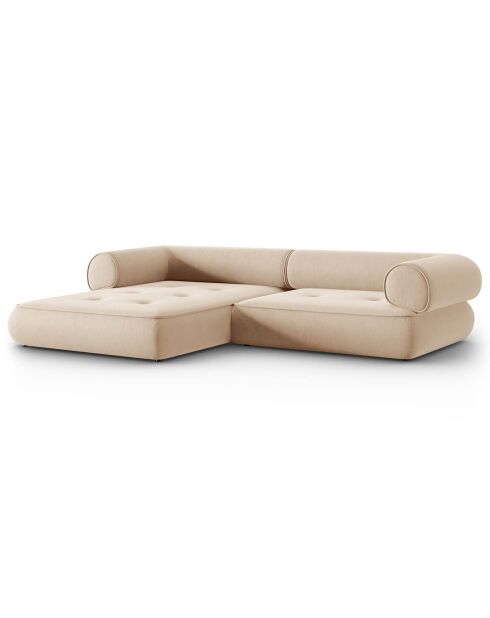 Canapé d'angle Gauche Modulaire Lily 4 Places beige - 261x188x74 cm