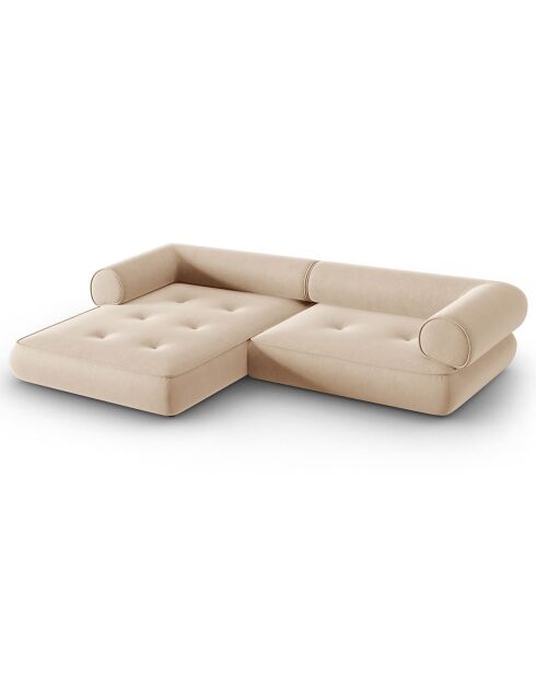 Canapé d'angle Gauche Modulaire Lily 4 Places beige - 261x188x74 cm