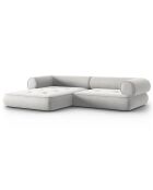 Canapé d'angle Gauche Modulaire Lily 4 Places gris clair - 261x188x74 cm