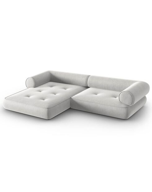 Canapé d'angle Gauche Modulaire Lily 4 Places gris clair - 261x188x74 cm