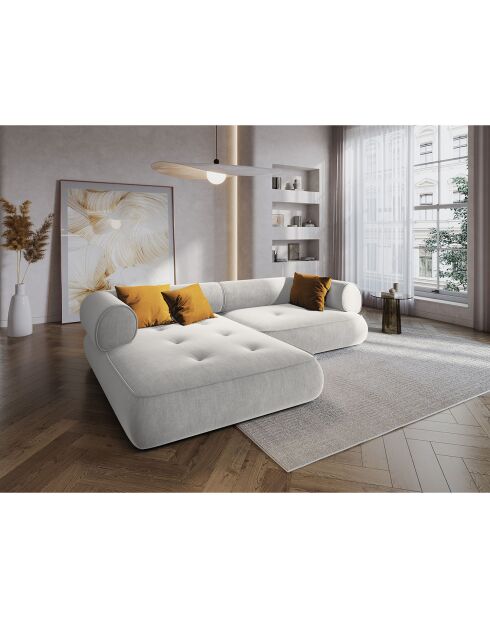 Canapé d'angle Gauche Modulaire Lily 4 Places gris clair - 261x188x74 cm