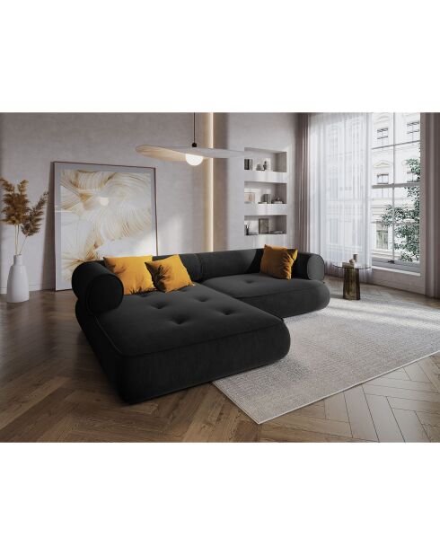 Canapé d'angle Gauche Modulaire Lily 4 Places anthracite - 261x188x74 cm