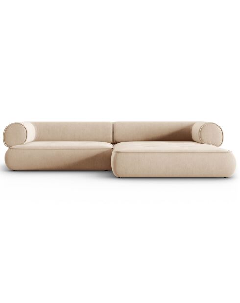 Canapé d'angle Droit Modulaire Lily 4 Places beige - 261x188x74 cm